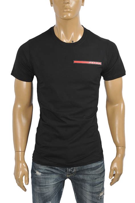 prada t shirt red stripe|prada t shirt men's sale.